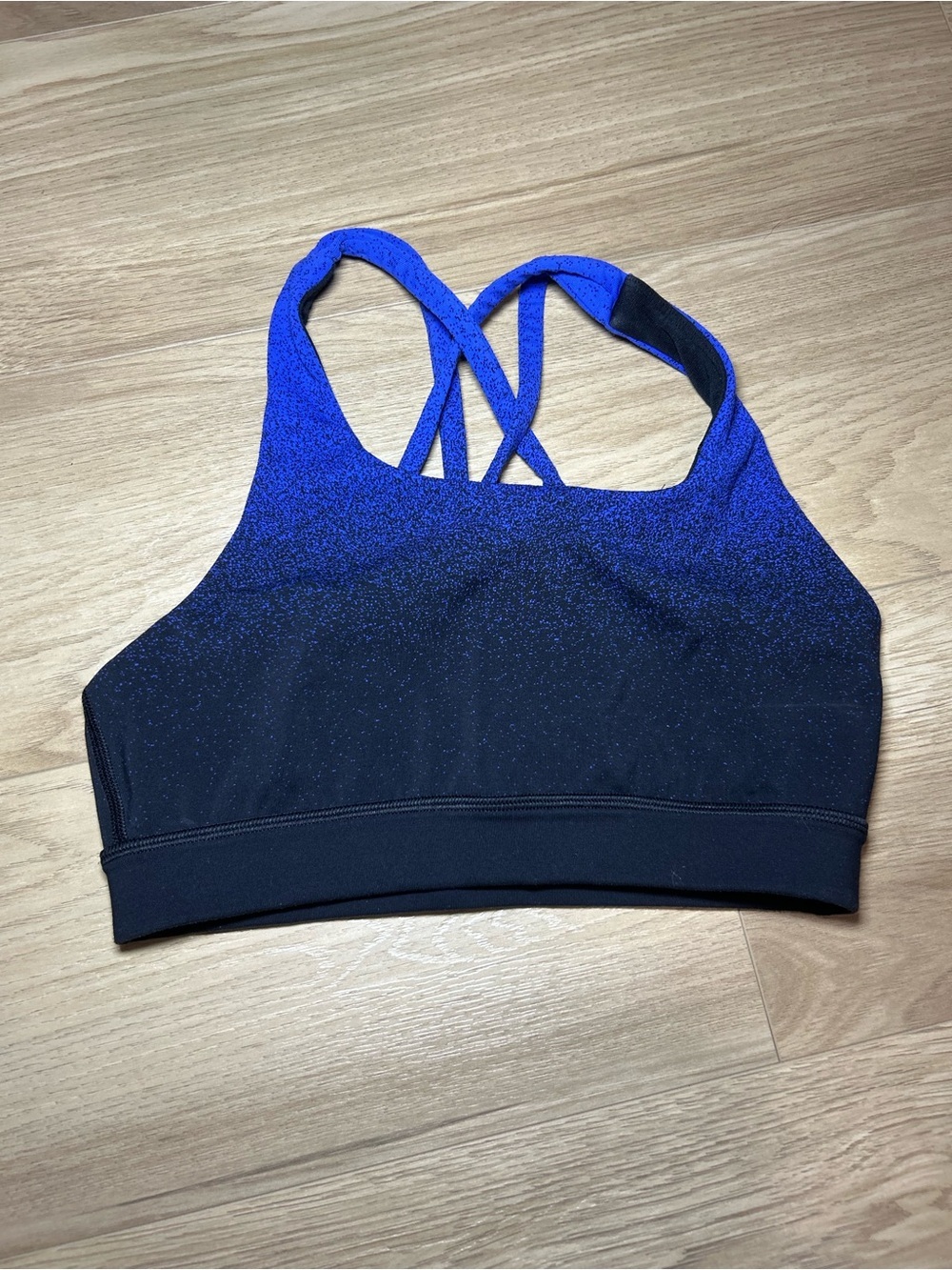 lululemon athletica Blue to Black Ombre Crisscross Sports Bra